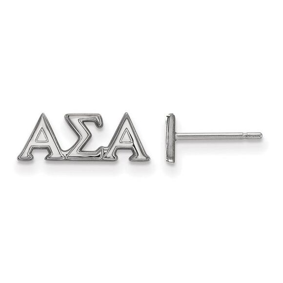 Sterling Silver Alpha Sigma Alpha XS Greek Post Earrings - Picture 1 of 4